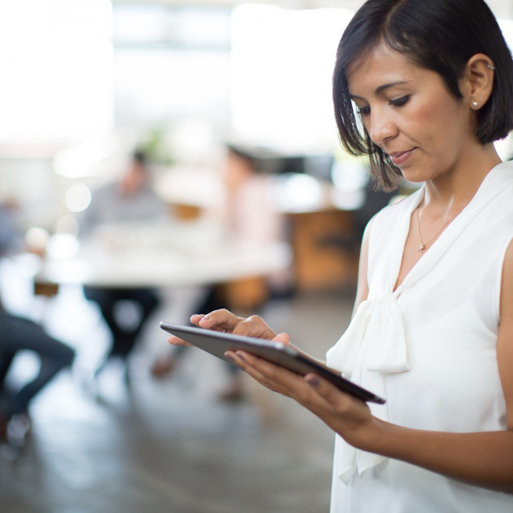 Working with technology in modern office