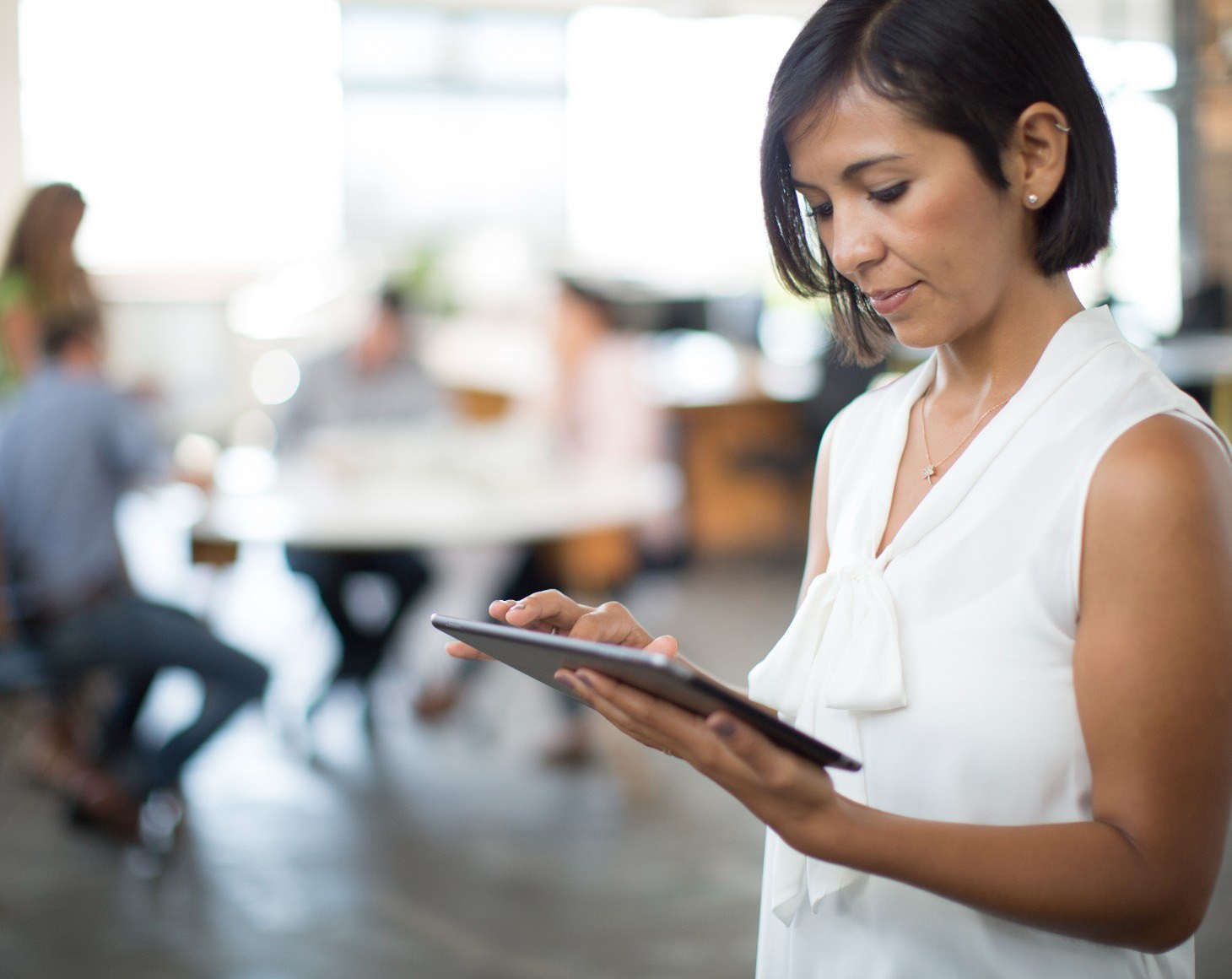 Working with technology in modern office